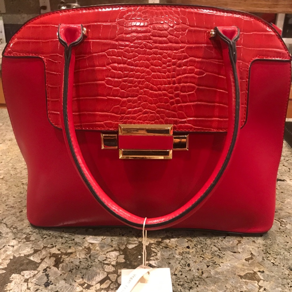 isabella red handbag